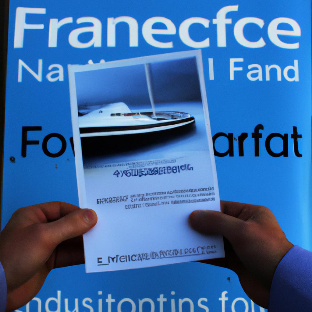 Person holding boat finance brochure