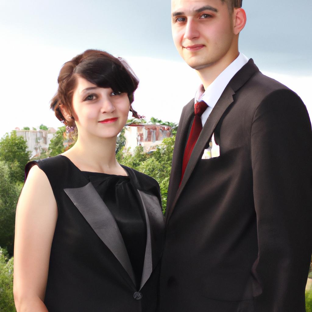 Man and woman dressed formally